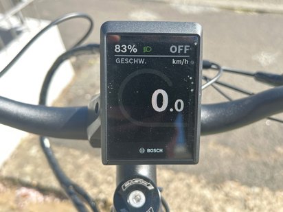 Display am Fahrradlenker. 