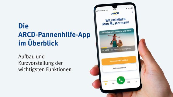 Anleitung ARCD-Pannenhilfe App Funktion Start.