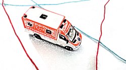 Krankenwagen für einen Krankenrücktransport