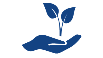 Icon Hand aus der eine Pflanze wächst.