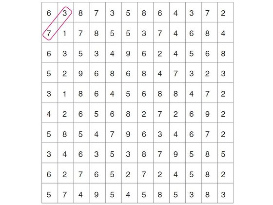 Zahlenrätsel zum Addieren.