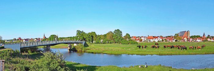 Ein Fluss, der durch eine grüne Landschaft fließt.