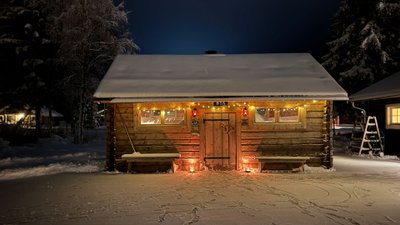 Eine Sauna in Kukkolaforsen. 