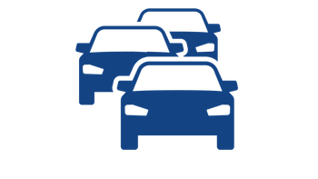 Icon Autos hintereinander.