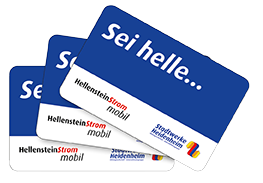 Drei Ladekarten von ARCD und den Stadtwerken Heidenheim.