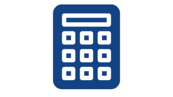 Icon Taschenrechner blau.