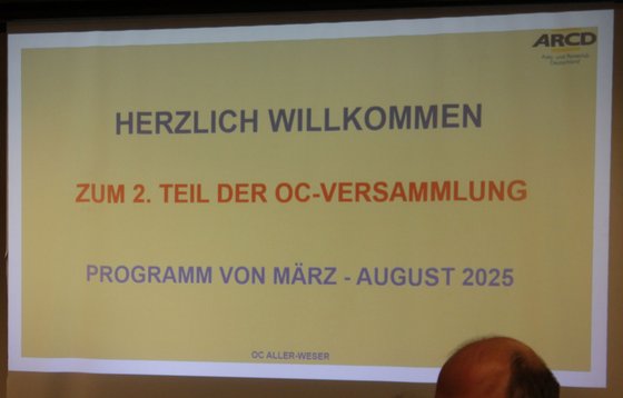 "Herzlich Willkommen" Schild OC Veranstaltung Aller-Weser.