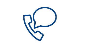 Icon eines Telefonhörers mit Sprechblase