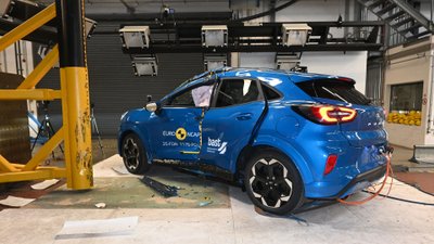 Ford Puma nach einem Crashtest. 