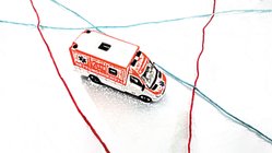 Krankenwagen für einen Krankenrücktransport