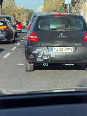 Head-up-Display-Ansicht des Xpeng P7+.