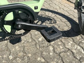 Pedal eines Fahrrads. 