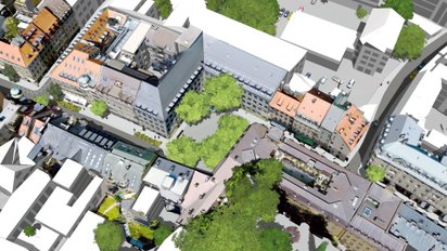 Simulation einer klimaresilienten Altstadt mit Hilfe des digitalen Zwillings.