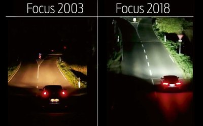 Halogene Scheinwerfer Ford Focus 2003 vs 2018.