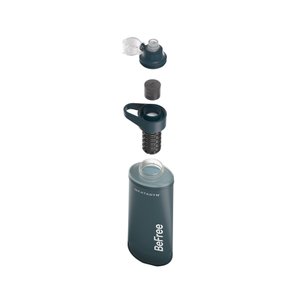 Explosionszeichnung mit Mundstück und Aktivkohlefilter der Katadyn BeFree AC 0.5L