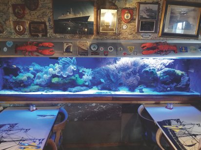 Aquarium im Restaurant.