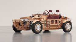 Karosserie eines Toyotas in Holzoptik.