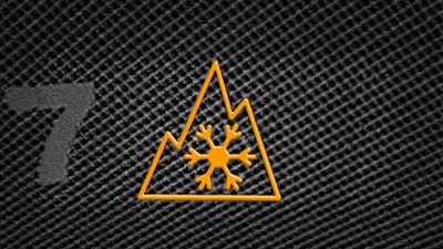 Alpine-Symbol auf einem Reifen.