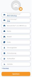 Anleitung ARCD-Pannenhilfe App Funktion Fahrzeug hinzufügen.