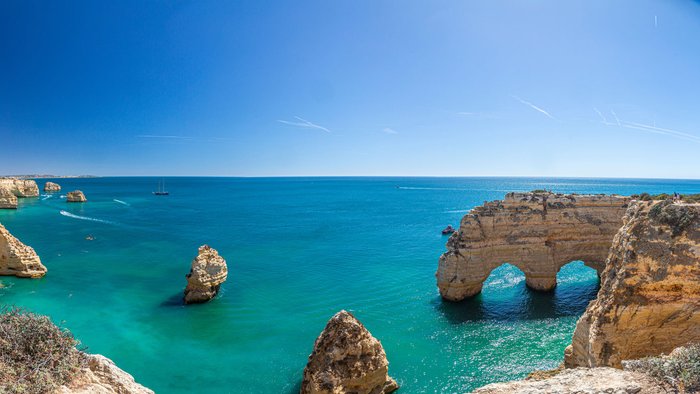 Küstenabschnitt in Portugal an der Algarve.