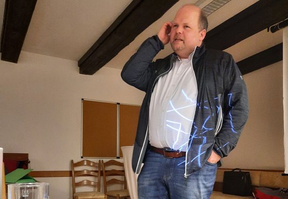 Mann beim Vortrag