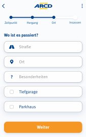 Anleitung ARCD-Pannenhilfe App Funktion Panne.