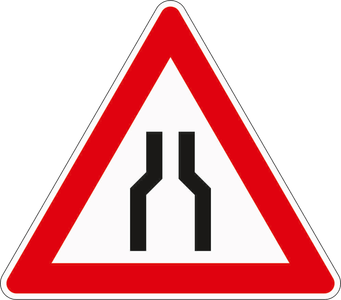 Gefahrenzeichen 120 verengte Fahrbahn
